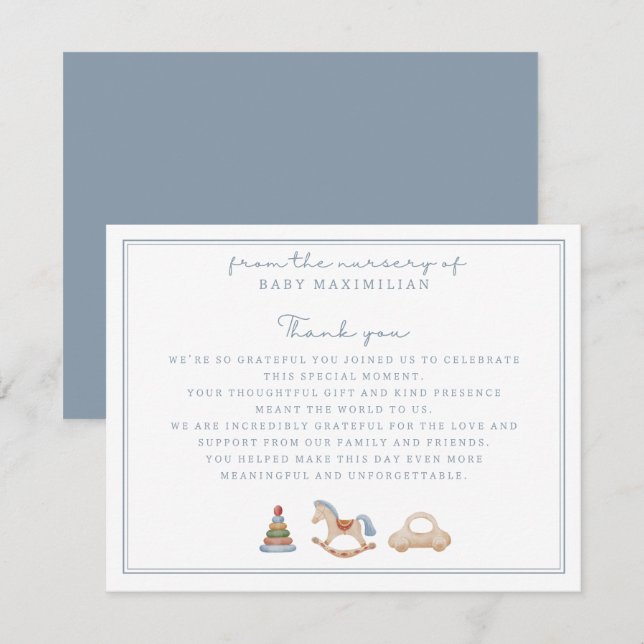 Rocking Horse, from the nursery of, thank you card (Front/Back)