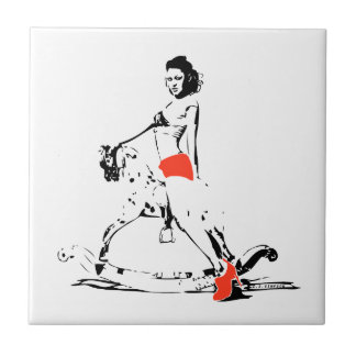 ROCKING HORSE GIRL! TILE