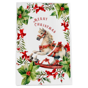 Rocking Horse Merry Christmas Gift Bag
