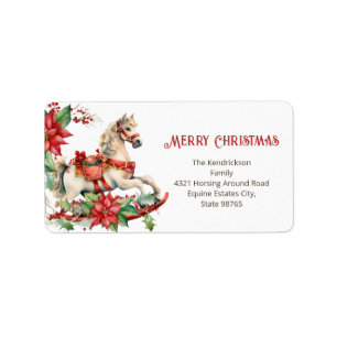 Rocking Horse Merry Christmas  Label