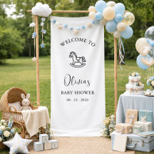 Rocking Horse Minimalist Script Baby Shower