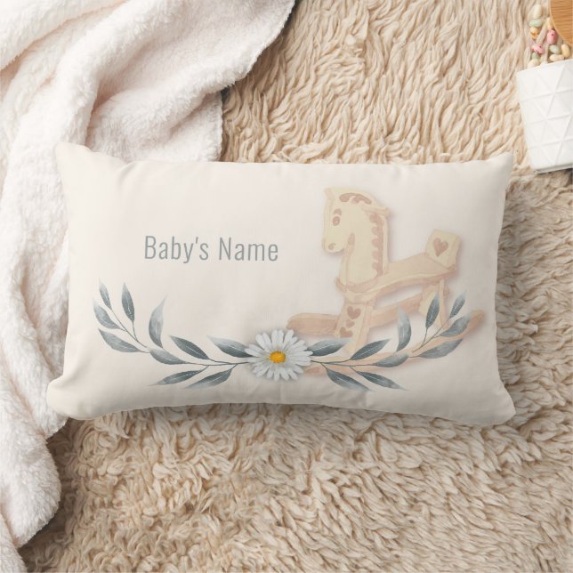 Rocking Horse Personalised Lumbar Pillow (Blanket)