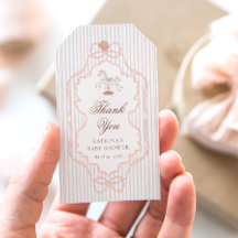 Rocking Horse Pink Baby Shower Thank You