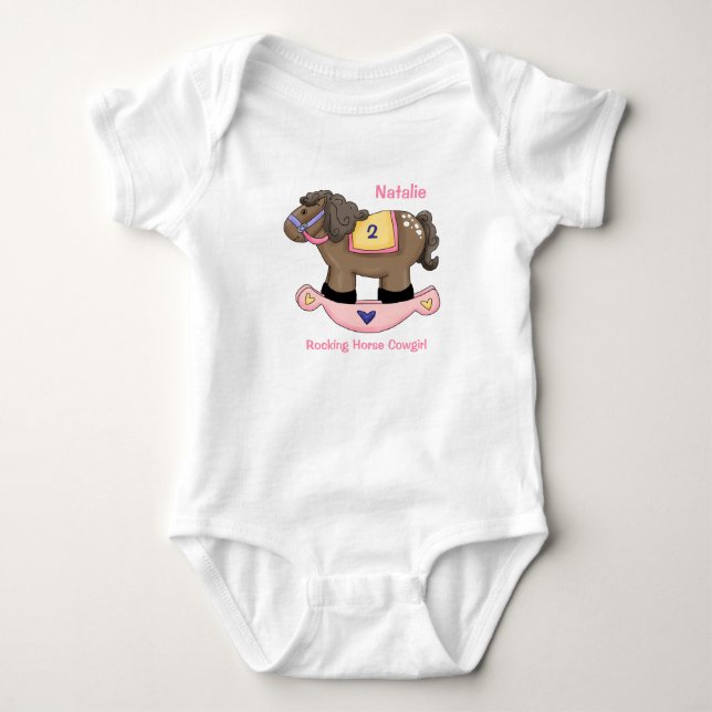 Rocking Horse Pink Infant Creeper (Front)