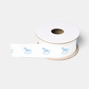 Rocking Horse Silhouette Ribbon Blue Grosgrain Ribbon