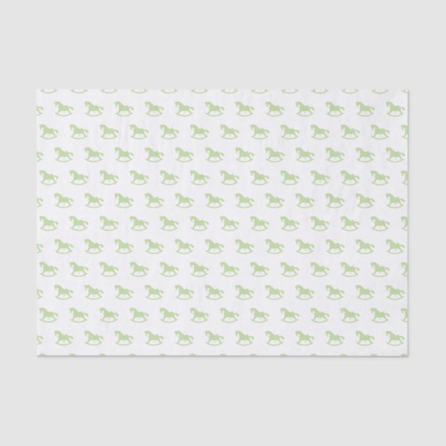 Rocking Horse Silhouette Tissue Paper Green (Front)