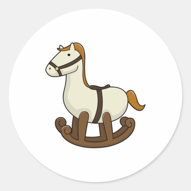 Rocking horse Toy Classic Round Sticker (Front)