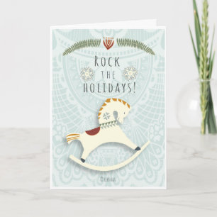Rocking horse v2 Christmas "Rock the holidays" Holiday Card