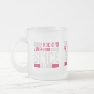 Rocking Motherhood Pink Block Typographic Mug