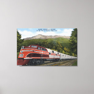 Rocking Mountain Rocket Train Canvas Print