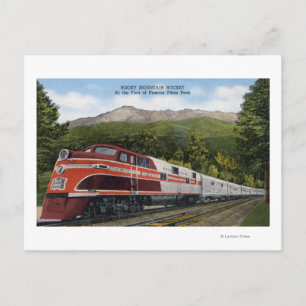 Rocking Mountain Rocket Train Postcard