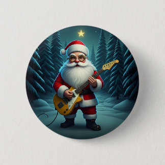 Rocking Santa 6 Cm Round Badge