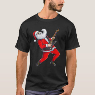 Rocking Santa Claus Guitar Cool Christmas Rock Mus T-Shirt