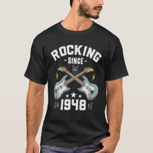 Rocking Since 1948 Vintage Rock Music Guitar 75th T-Shirt