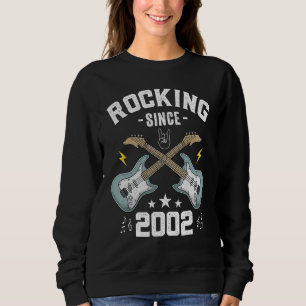 Rocking Since 2002 Vintage Rock Music Guitar 21st  Sweatshirt