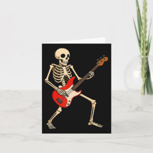 Rocking Skeleton For Halloween Music Lovers Funny Card