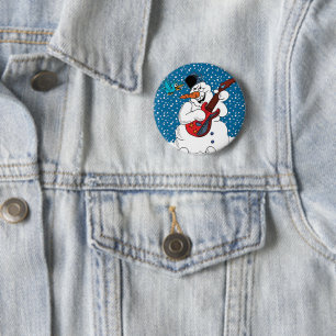 Rocking Snowman 6 Cm Round Badge
