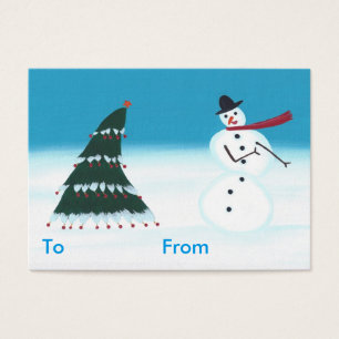 Rocking Snowman and Tree Christmas Gift Tags