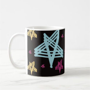 Rocking Stars Pink Blue Black  Coffee Mug