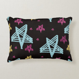 Rocking Stars Pink Blue Black Decorative Cushion