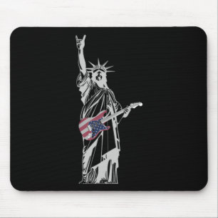 Rocking Statue Of Liberty 4th Of July Guitar Mouse Mat