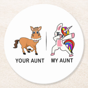 Rocking The Dog Mum Aunt Life Gift For Auntie Round Paper Coaster