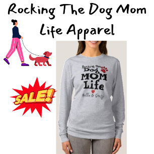 Rocking The Dog Mum Life DOG NAME Paw Print Heart T-Shirt
