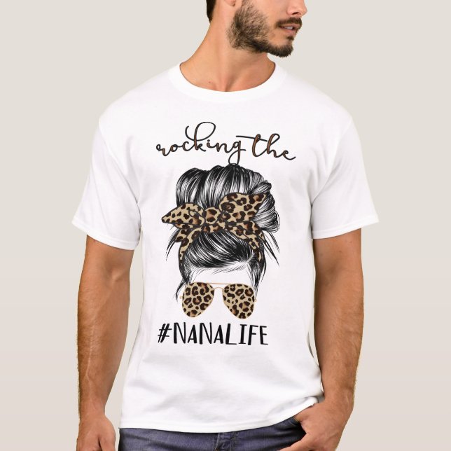 Rocking The Nana Life Grandma Women Christmas Moth T-Shirt (Front)