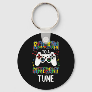 Rocking To A Different Tune Autism Awareness Gamer Key Ring