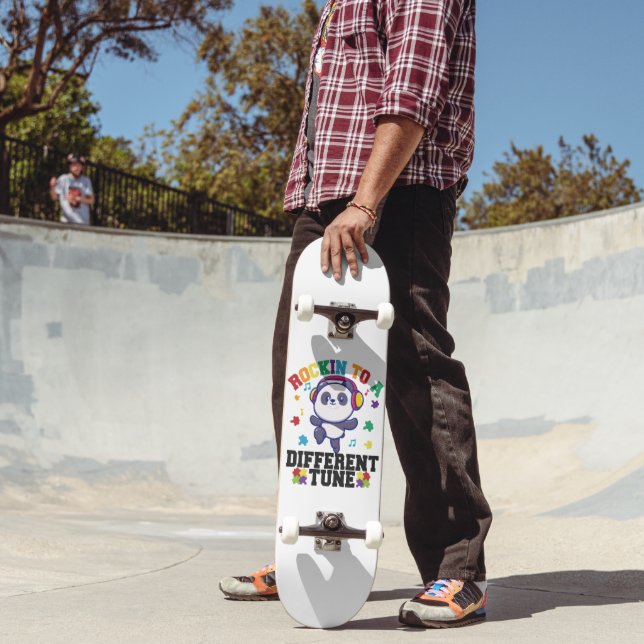 Rocking to a Different Tune Cute Panda Autism Skateboard (Outdoor 2)