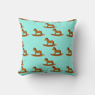 Rocking wooden horse cushion
