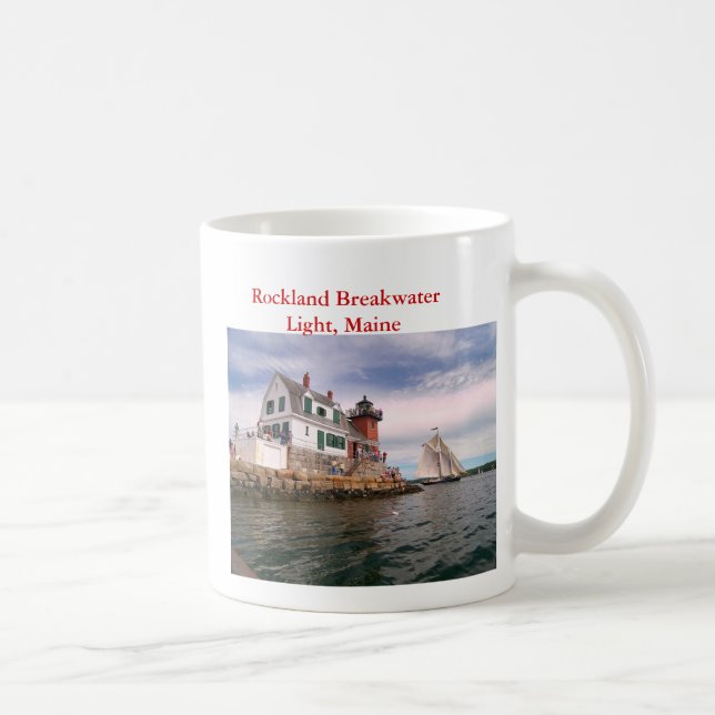 Rockland Breakwater Light, Maine Coffee Mug (Right)