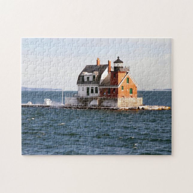 Rockland Breakwater Lighthouse Penobscot Bay Maine Jigsaw Puzzle (Horizontal)
