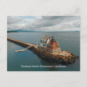 Rockland Harbour Breakwater Lighthouse Postcard