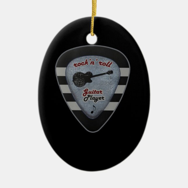 rock'n' roll forever ceramic tree decoration (Front)