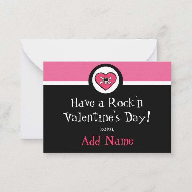 Rock'n Roll Girl Funky Valentine Card (Front)