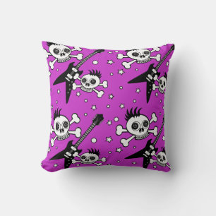 Rock'n Skulls with Guitars Cushion