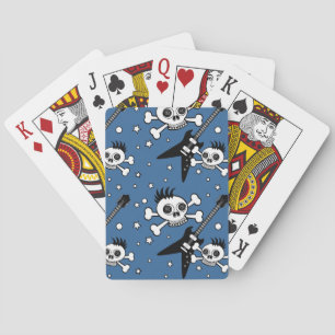 Rock'n Skulls with Guitars Playing Cards