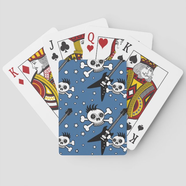 Rock'n Skulls with Guitars Playing Cards (Back)