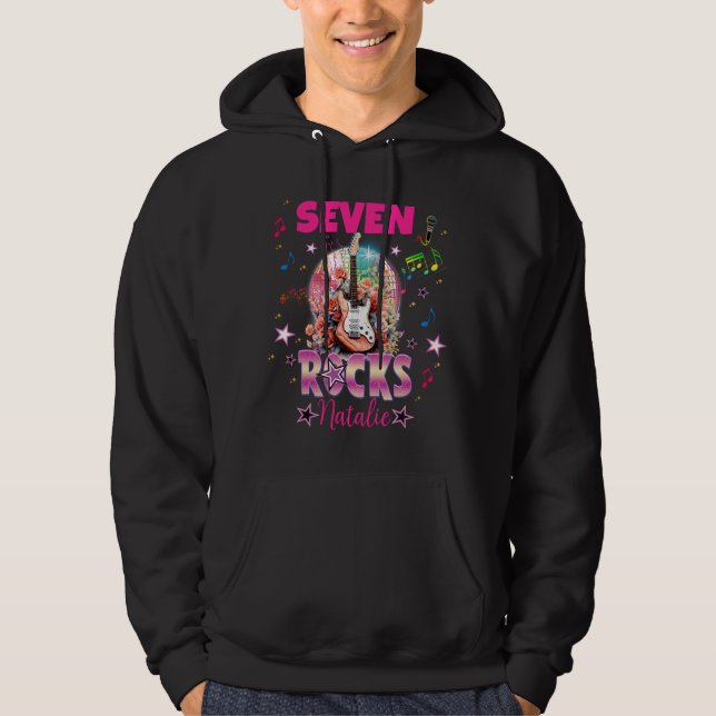 Rock'n'Roll Guitar Musical Birthday Girl Rockstar  Hoodie (Front)