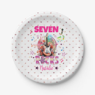 Rock'n'Roll Guitar Musical Birthday Girl Rockstar  Paper Plate