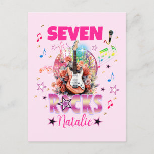 Rock'n'Roll Guitar Musical Birthday Girl Rockstar Postcard