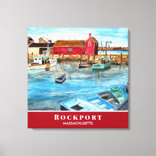 Rockport Harbour Massachusetts New England USA Canvas Print