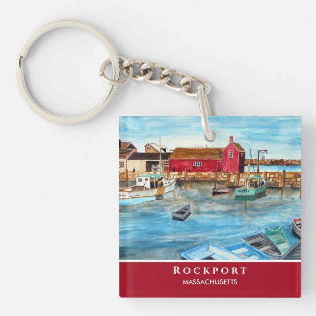 Rockport Harbour Massachusetts New England USA Key Ring (Front)