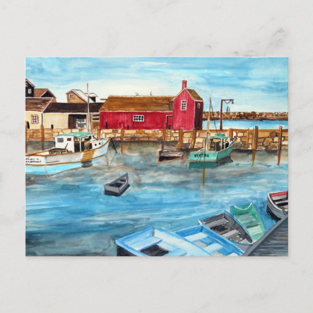 Rockport Harbour Massachusetts New England USA Postcard (Front)