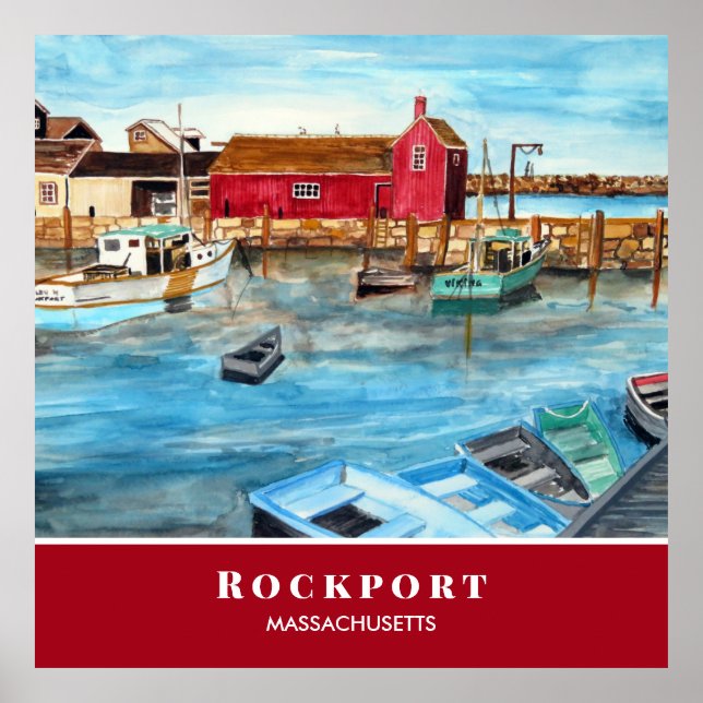 Rockport Harbour Massachusetts New England USA Poster (Front)