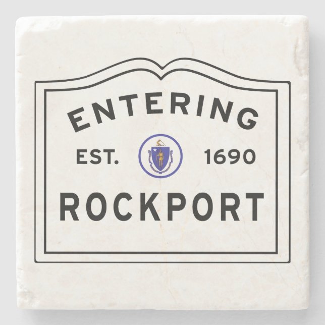 Rockport Massachusetts Entering Stone Coaster (Front)