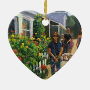 Rockport Massachusetts Impressionistic Oil Ceramic Tree Decoration