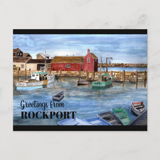 Rockport Massachussetts New England Painting Postcard (Front)
