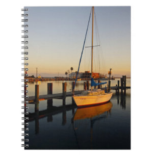 Rockport, Texas harbor at sunset Notebook